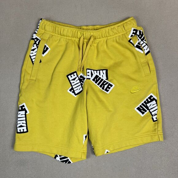 Nike Shorts‎ Mens Small Yellow Sport Essentials+ Shorts Sticker Athletic Adult - Picture 1 of 11